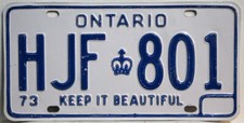 Kanada Ontario Nummernschild