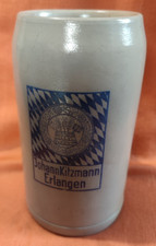 Johann Kitzmann Erlangen Bierkrug Bierglas Maßkrug 1 Liter Brauerei  Bier Krug
