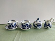 Kleines Puppen Geschirr Zwiebelmuster Hutschenreuther Blau Weiß Porzellan Alt