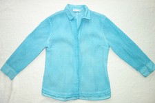 TRIXI SCHOBER Blusenjacke blautürkis Waschung raffiniert viele Details 40 neuw.