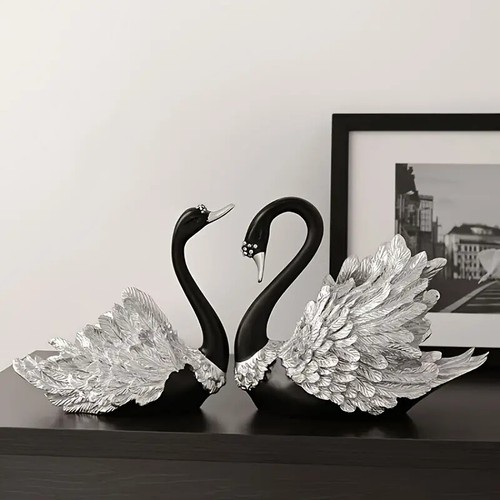 2stk schwan statue elegante - schwan,