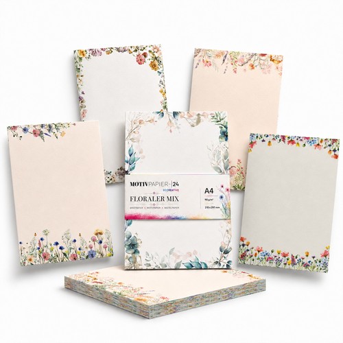 Briefpapier blumen mix - mix, 50