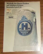 Seltene Werbung DORTMUNDER HANSA BIER - Bierkrug 1966