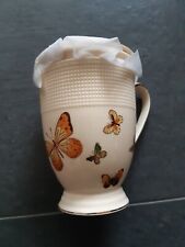 DUO ECRU Kaffee Becher Tasse 400 ml Butterflies mit Teesieb, Gold Schmetterling