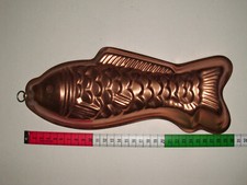 Alte schöne Kupfer Fisch Backform gemarkt Wagner Massiv Kupfer 30cm lang