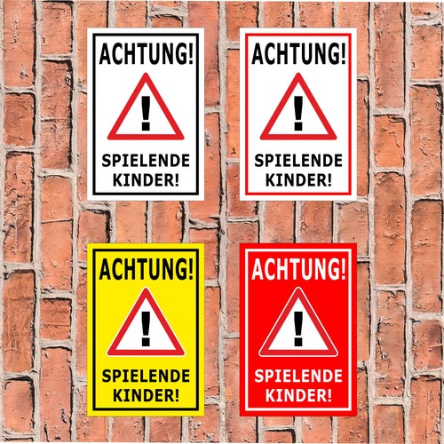 Schild achtung spielende - -,