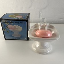 Vintage Keramik Seifenschale -kleines weißes Waschbecken-