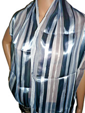 Chiffon Satin Schal silber