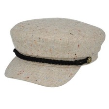 Wollmischung Breton Matrose Kapitän Fischer Mütze Steppfutter Gold Anker Knopf