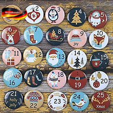 Adventskalender zahlen buttons - zahlen,