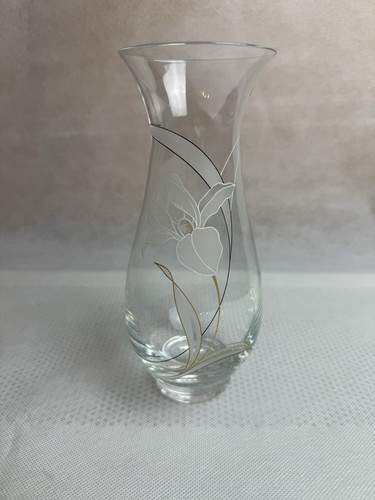 Vintage glasvase blumendekor - vintage,