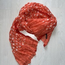 Damen Polka Dots Punkte Sommer Chiffon Seiden-Schal 100% Seide gepunktet Rot