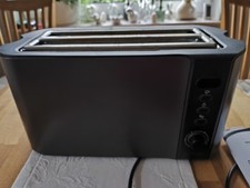 ++ ARENDO LANGSCHLITZ TOASTER ++ GEBRAUCHT! CA. 1500W! LED! 4 SCHEIBEN ... GRAU!