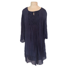 Crash Tunika Kleid Dunkelblau