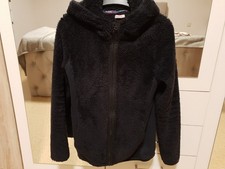 Kangaroos Damen Teddy Fleecejacke Jacke mit Kapuze (Schwarz, 32/34 (XS)) X0255a