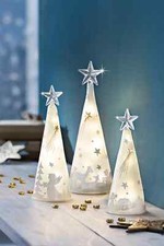 LED-Glaskegel "Engelswald" 3er-Set