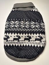 Hundemantel/Hundepullover Norweger-Muster grau-weiß, Fleece, wattiert, Gr. XS