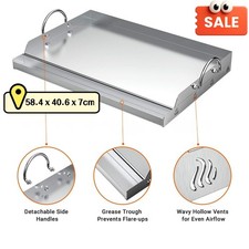 Edelstahl Grillplatte BBQ Plancha passend für Weber Gasgrill und Holzkohlegrill