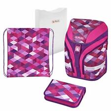 Herlitz Schulranzen Set Schulrucksack Grund Schul Ranzen Mäppchen Mädchen Rosa
