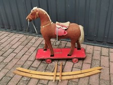 Altes Schaukelpferd DDR Spielzeug Firma Arno Andrä Schleiz, rocking horse