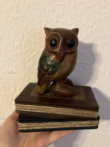 Büchstütze holz eule - büchstütze,