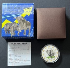 Bull and Bear - Benin Elephant - 1000 Francs CFA - 2014 (43.11)