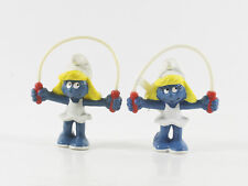 Schlumpf Schlümpfe === 2.0168 === 2 x Schlumpfine mit Springseil Schleich smurf