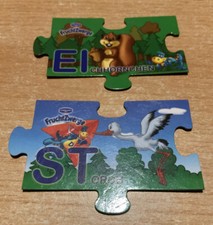 2 Puzzle Magnete mit Buchstaben von Frucht Zwerge