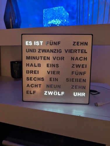 Led wortuhr silber - wortuhr, mit