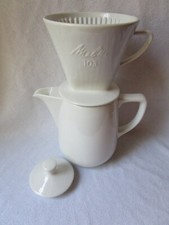 Melitta Minden Porzellan Kaffeekanne XL 1,6l und Kaffeefilter 103 3 Loch weiß