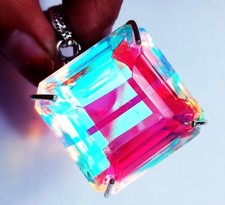 Mystic Quarz GS Massiv Silber Anhänger 128.10 Karat Zertifiziert Lose Mit Kette