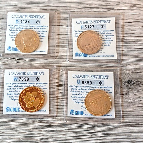 Ddr medaille vergoldet - 4x,