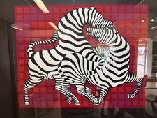VICTOR VASARELY(1906-1997)-SPIELENDE ZEPRAS MOSAIK-FARBS.233/275 HANDSIGNIERT!