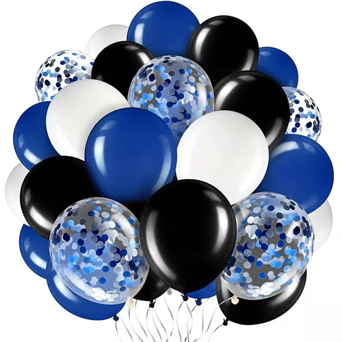 26x luftballons blau schwarz - 26x,