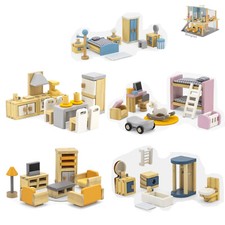 Puppenhaus Möbel aus Holz Puppenstube für Biegepüppchen Puppenmöbel Set