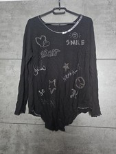 Damen Longshirt, Schwarz, Gr