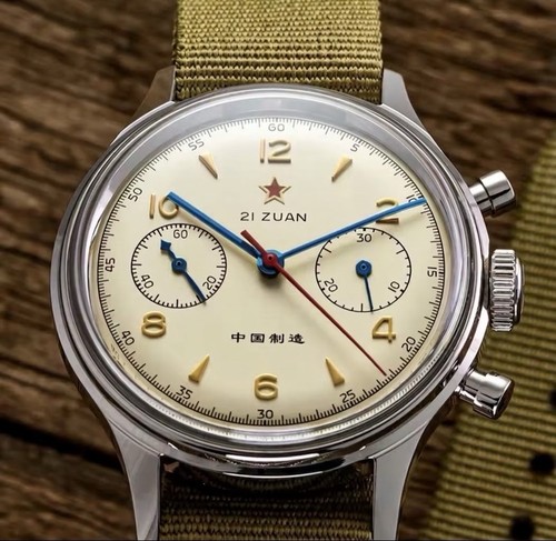 Red star 1963 chronograph - red, 38mm