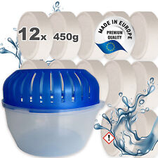 12x 450g Luft-Entfeuchter Granulat Tabs Nachfüllpack inkl. Raumentfeuchter Box