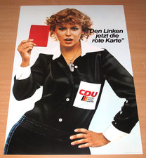 CDU WAHLPLAKAT POSTER 70er JAHRE "ROTE KARTE" in DIN A 1 REKLAME WERBUNG