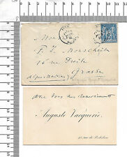 Paris 1881 autographe Aguste Vacquerie Poete Carte de visite avec mots ; 62363