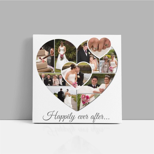 Herz collage leinwand - herz,