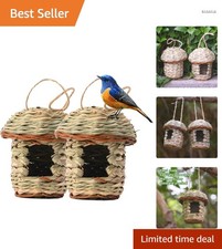 Vogelnest Handgewebt Natürlicher Nistkasten für Rotkehlchen Kanarienvogel Gar...