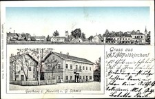 Ak Feldkirchen Westerham Oberbayern, Teilansicht, Gasthaus zum... - 11391111