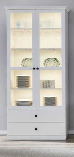 Vitrinenschrank weiß landhaus - vitrinenschrank,