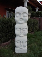 Buddha gesichter steinfigur - buddha, gesichter,