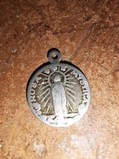 Pilgermedaille Anhänger ROSA MYSTICA MARIA MATTER ECCLESTATE rund alt antik