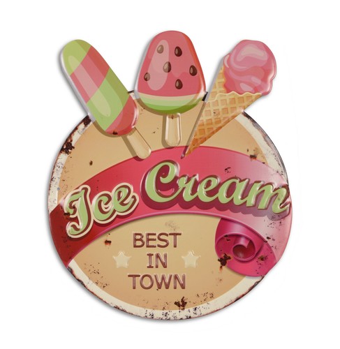 Blechschild ice cream - "ice, cream"