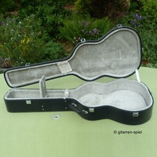 Vintage Koffer für 4/4 Konzert-Gitarren schwarz grauer Plüsch Innenfach Top!