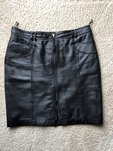Biba echt leder rock schwarz - -,