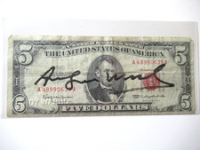 223) ANDY  WARHOL: 5$ echte